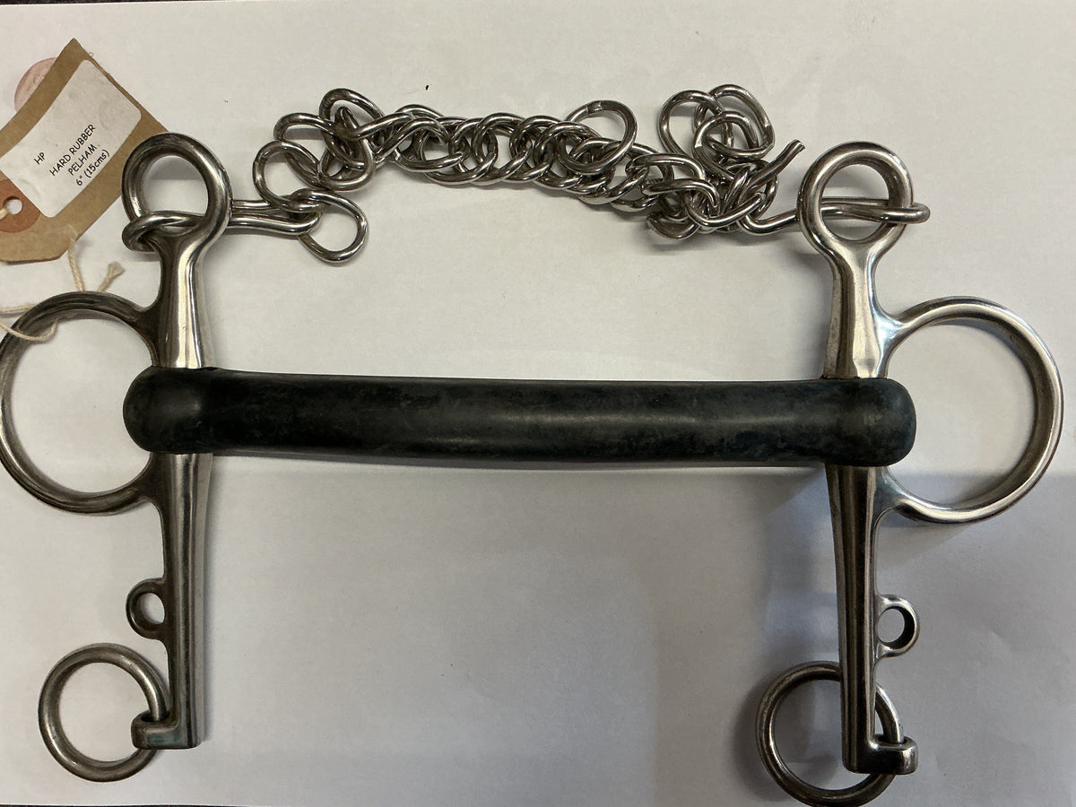 Pelham bit hard rubber Mullen mouth