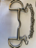 Slotted kimblewick bit and curb chain