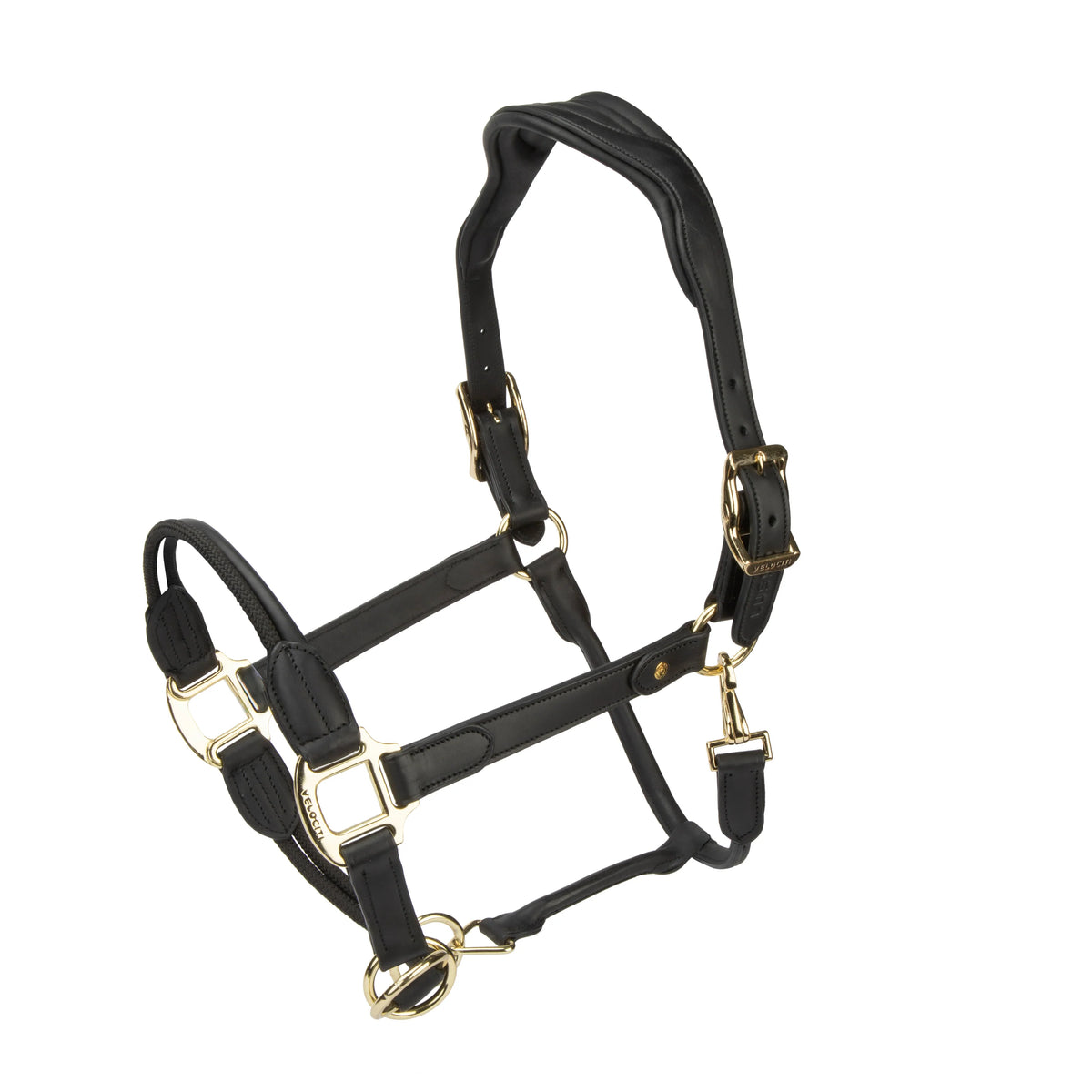Shires Velociti Lusso Soria Control Leather Headcollar