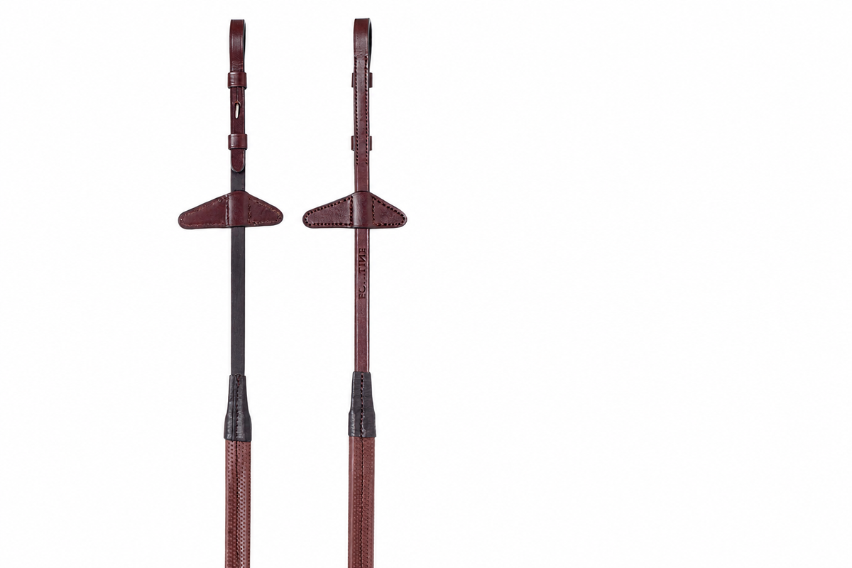 Equiline Rubber Leather Reins with Stoppers