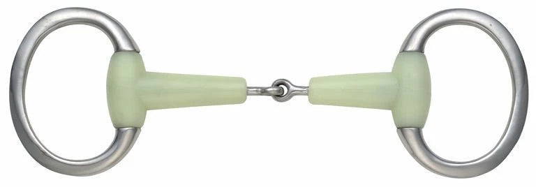 Shires Equikind single jointed snaffle eggbutt flat ring bit