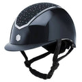 EQx Kylo crystal/gloss riding hat with peak made by Charles Owen