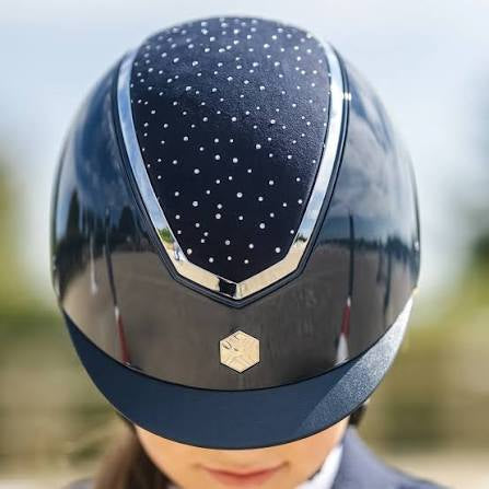 EQx Kylo crystal/gloss riding hat with peak made by Charles Owen
