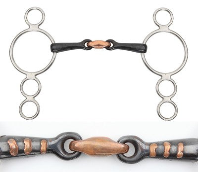 Shires three 3 ring Dutch gag with copper lozenge